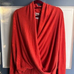 Anthropologie Akemi + Kin Wrap Sweater Vibrant Red Wrapped Cardigan